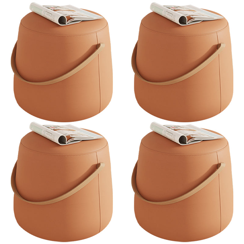 Orange Contemporary Pouf Water Resistant Pouf for Home Decoration