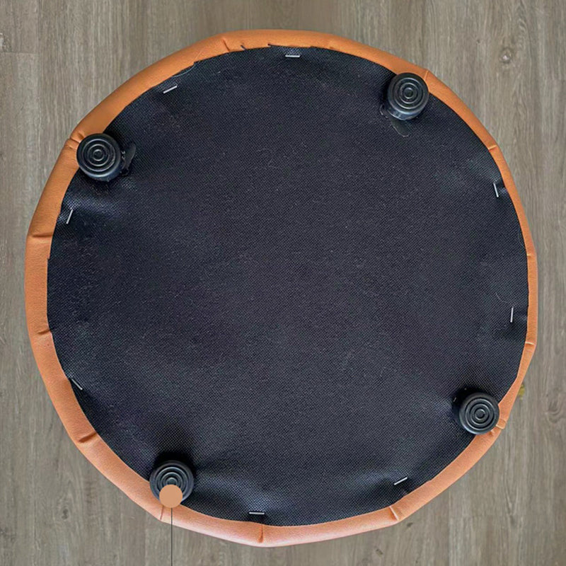 Orange Contemporary Pouf Water Resistant Pouf for Home Decoration