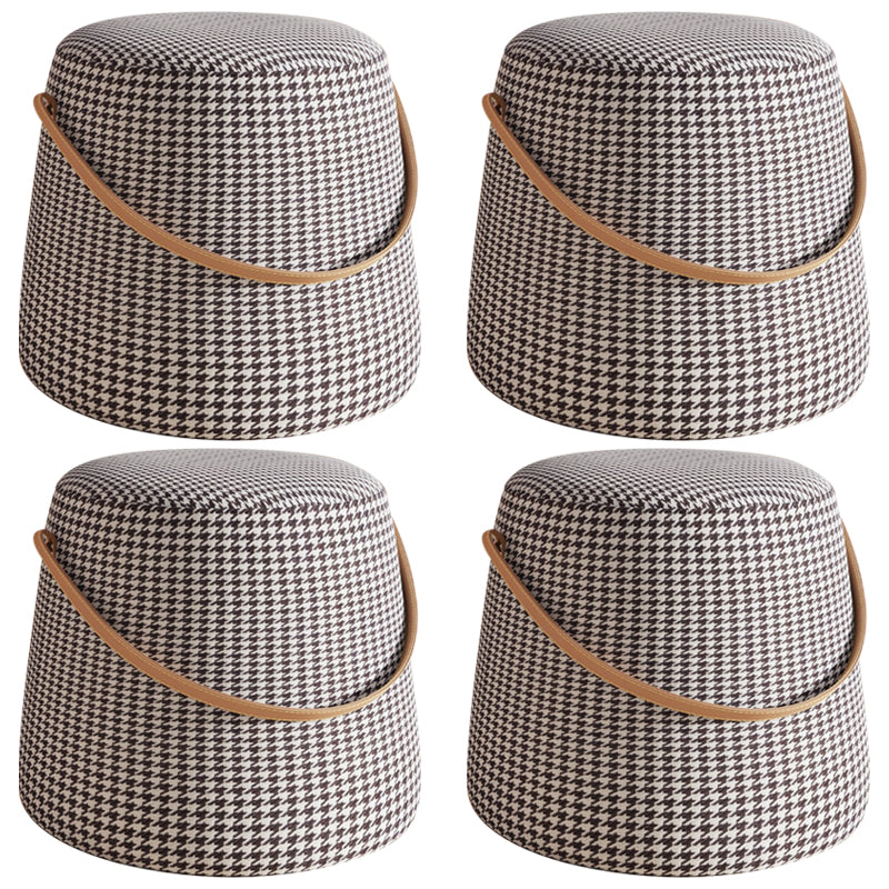 Orange Contemporary Pouf Water Resistant Pouf for Home Decoration