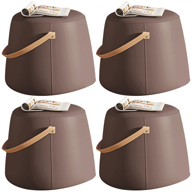 Orange Contemporary Pouf Water Resistant Pouf for Home Decoration