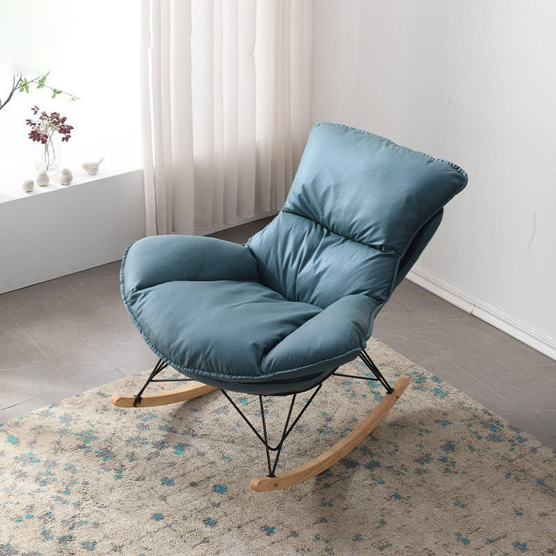 Modern Rocker Chair Metal Frame Dirt Resistant Spindle Rocker Chair with Cushions