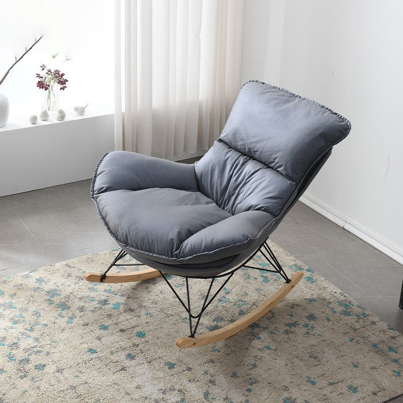 Modern Rocker Chair Metal Frame Dirt Resistant Spindle Rocker Chair with Cushions