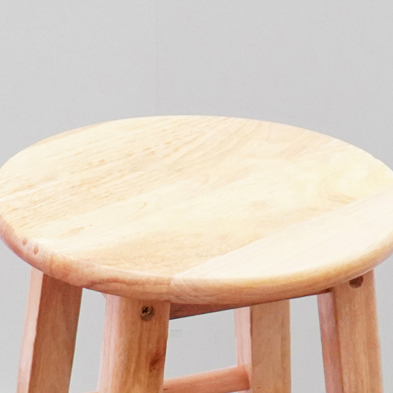 Modern Armless Wooden Counter Stool Oak Wood High Stool with 4 Legs