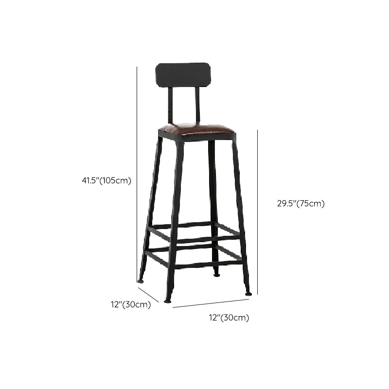 Contemporary Style Counter Stool Low Back Armless Bar Stool for Indoor