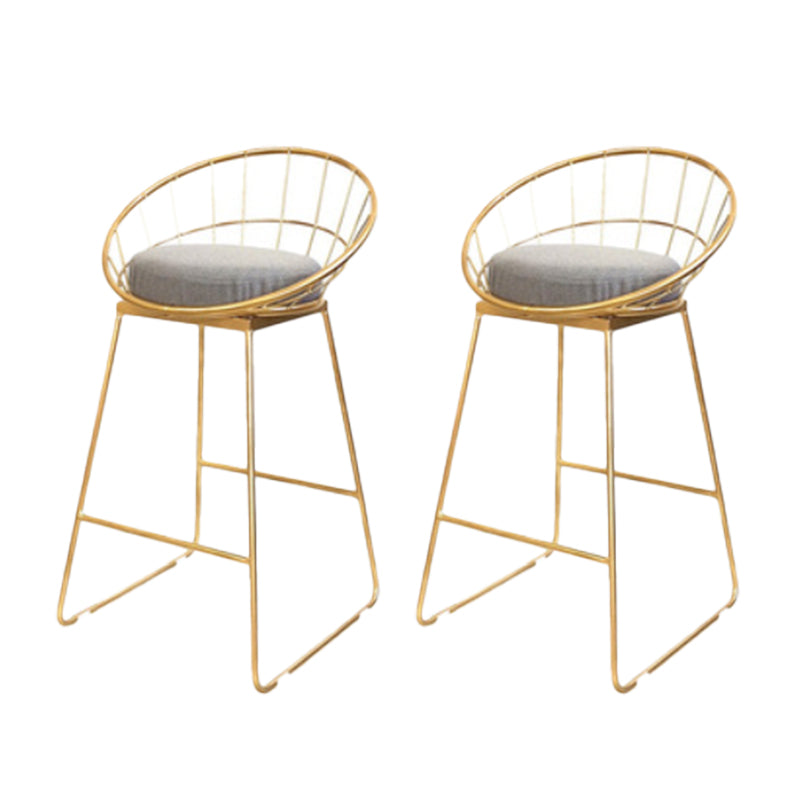 Glam Style Upholstered Counter Stool Armless Bar Stool with Footrest