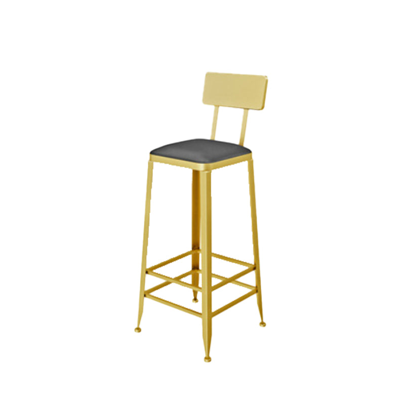 Glam Style Upholstered Counter Stool Armless Bar Stool with Footrest