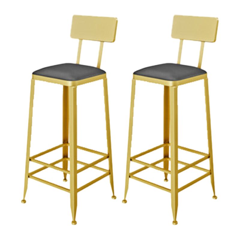 Glam Style Upholstered Counter Stool Armless Bar Stool with Footrest