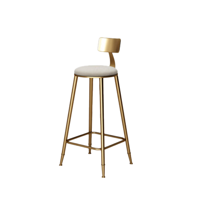 Glam Style Upholstered Counter Stool Armless Bar Stool with Footrest