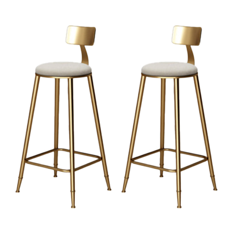 Glam Style Upholstered Counter Stool Armless Bar Stool with Footrest