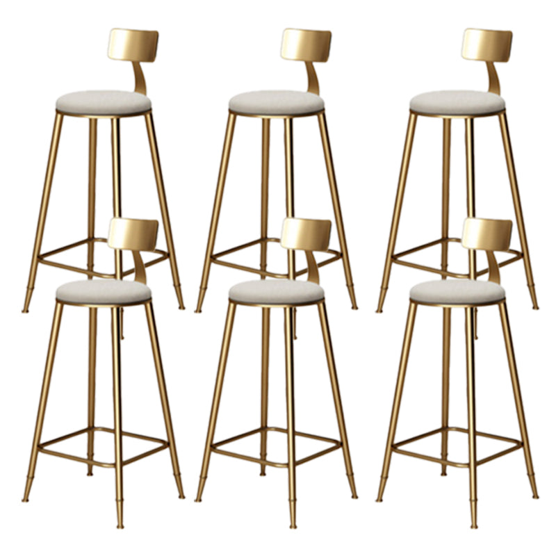Glam Style Upholstered Counter Stool Armless Bar Stool with Footrest