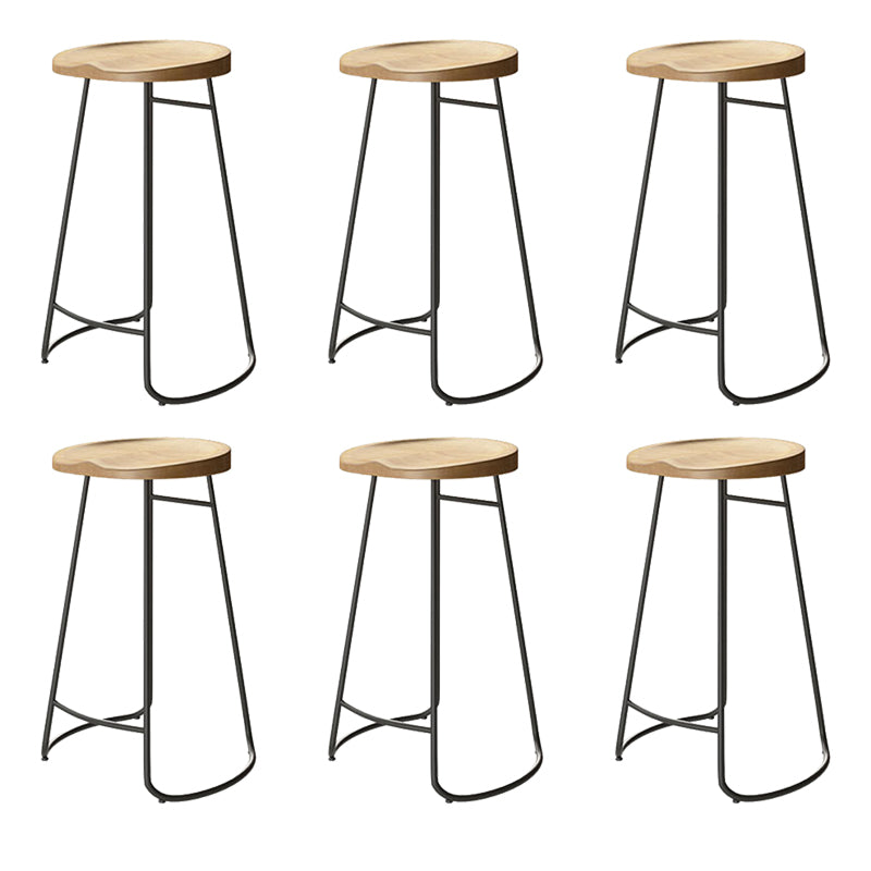 Contemporary Solid Wood Counter Stool Saddle Seat Bar Stool for Indoor