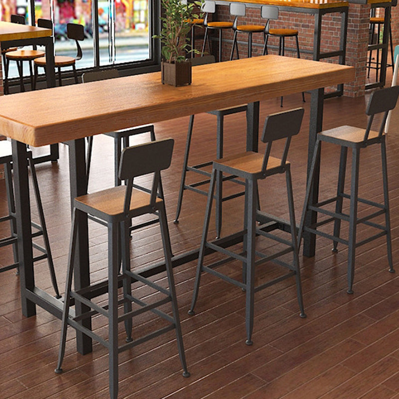 Contemporary Bar-height Counter Stool Low Back Bar Stool with Metal Base