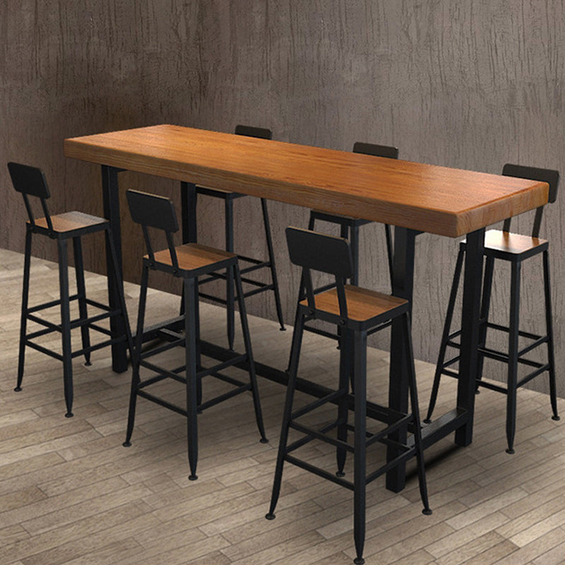 Contemporary Bar-height Counter Stool Low Back Bar Stool with Metal Base