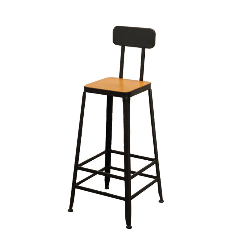 Contemporary Bar-height Counter Stool Low Back Bar Stool with Metal Base