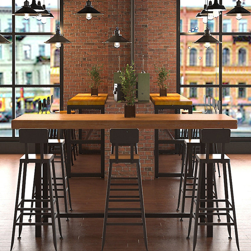 Contemporary Bar-height Counter Stool Low Back Bar Stool with Metal Base