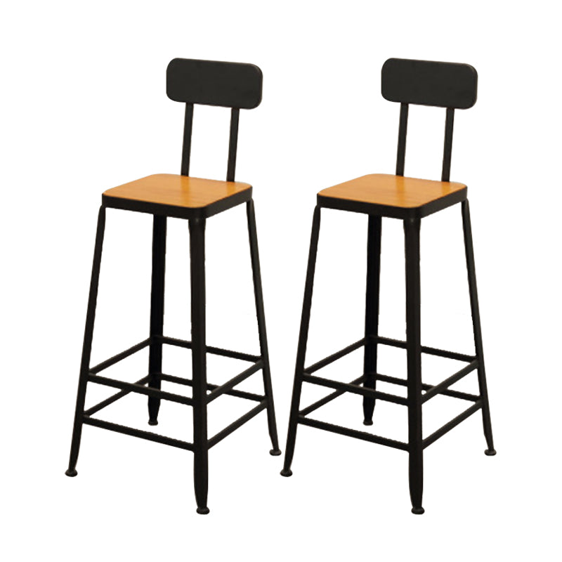 Contemporary Bar-height Counter Stool Low Back Bar Stool with Metal Base