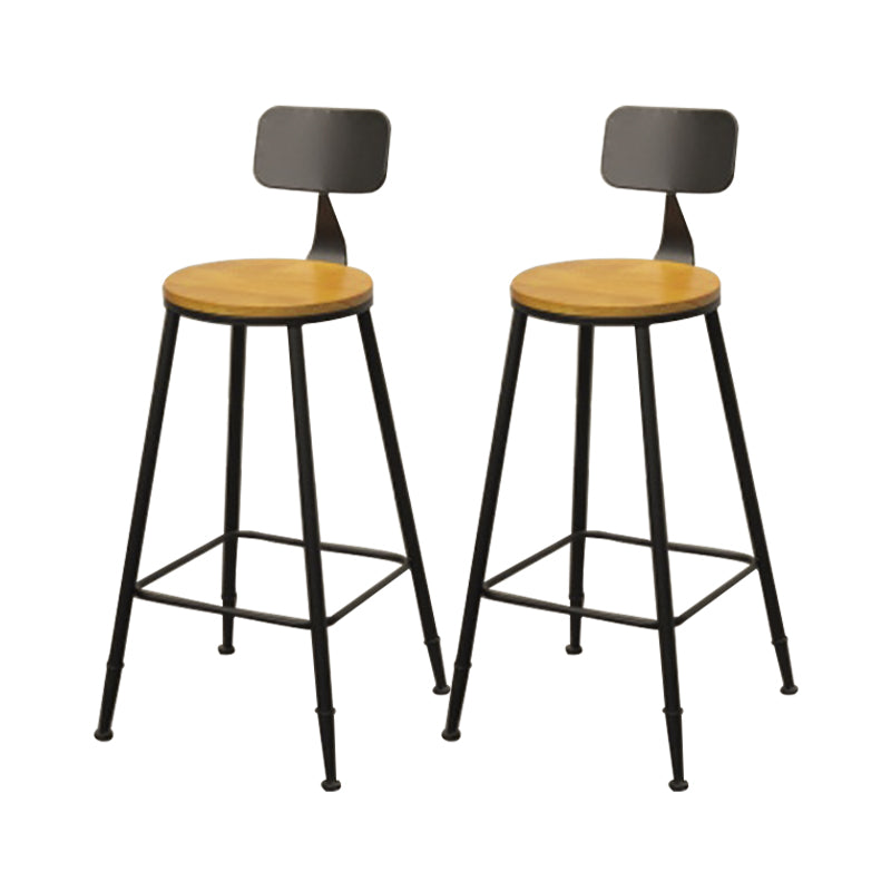 Contemporary Bar-height Counter Stool Low Back Bar Stool with Metal Base