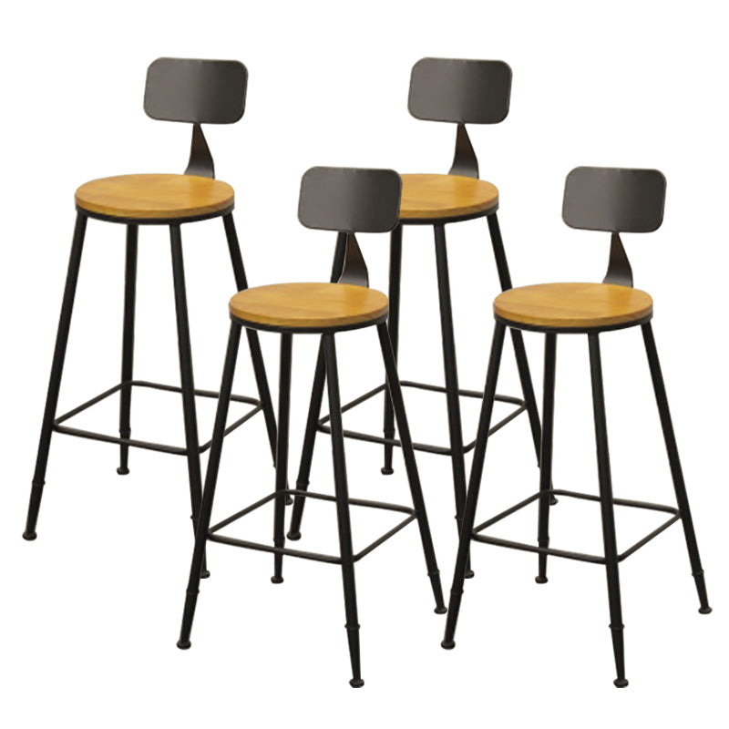 Contemporary Bar-height Counter Stool Low Back Bar Stool with Metal Base