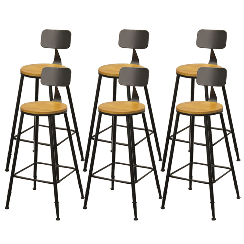 Contemporary Bar-height Counter Stool Low Back Bar Stool with Metal Base