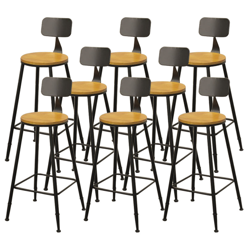Contemporary Bar-height Counter Stool Low Back Bar Stool with Metal Base