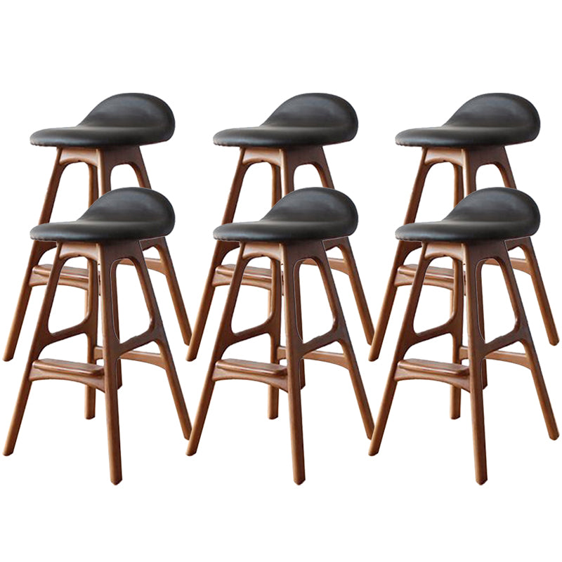 Industrial Ash Solid Wood Counter Stool Low Back Bar Stool with Footrest