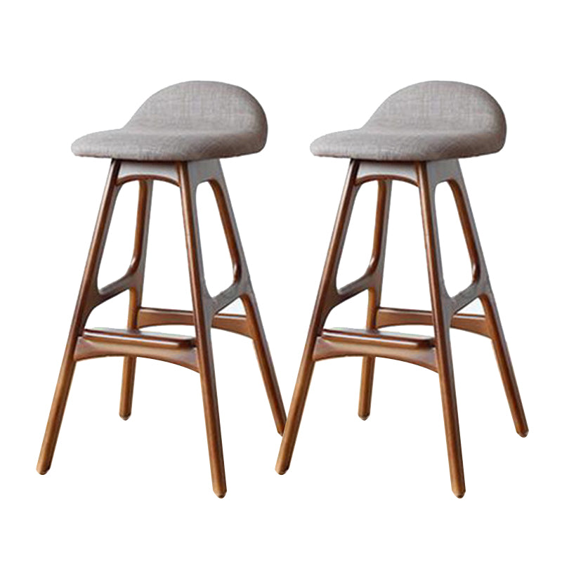 Industrial Ash Solid Wood Counter Stool Low Back Bar Stool with Footrest