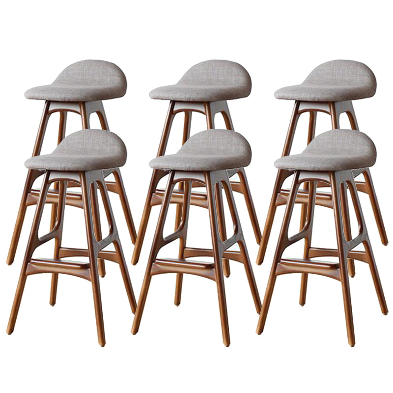 Industrial Ash Solid Wood Counter Stool Low Back Bar Stool with Footrest