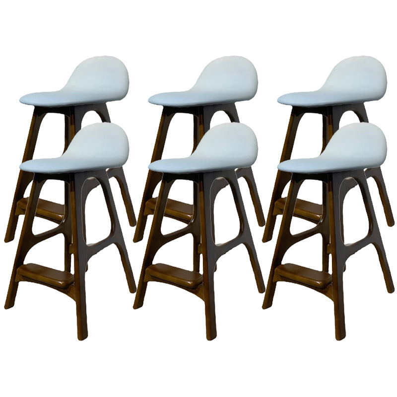 Industrial Ash Solid Wood Counter Stool Low Back Bar Stool with Footrest