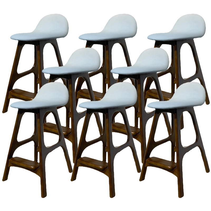 Industrial Ash Solid Wood Counter Stool Low Back Bar Stool with Footrest