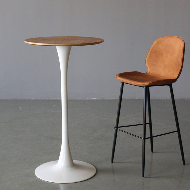 Contemporary Faux Leather Counter Stool Low Back Stool with Black Frame