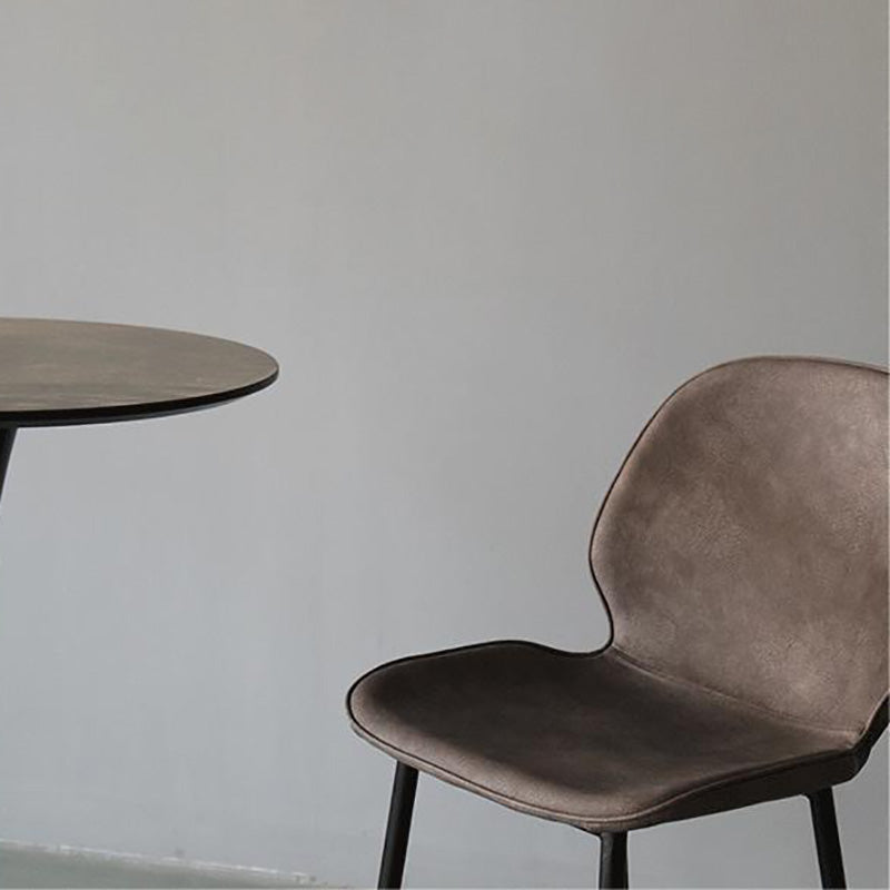 Contemporary Faux Leather Counter Stool Low Back Stool with Black Frame