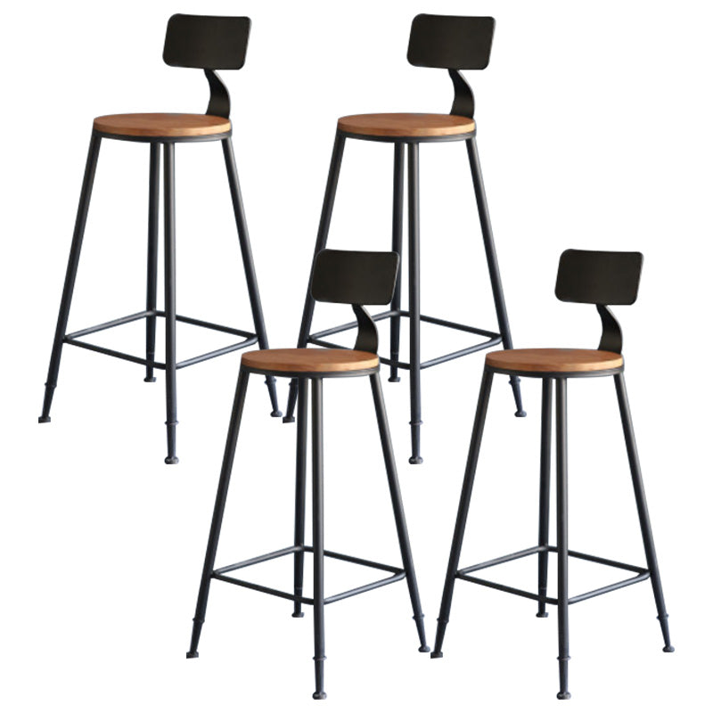 Modern Style Barstool Round Low Back Bar Stool with Metal Legs