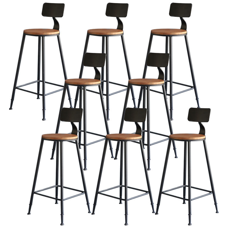 Modern Style Barstool Round Low Back Bar Stool with Metal Legs