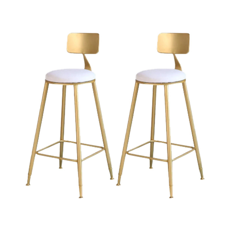 Modern Style Barstool Round Low Back Bar Stool with Metal Legs