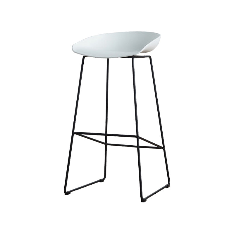Glam Style Plastic Counter Stool Bucket Bar Stool with Metal Legs
