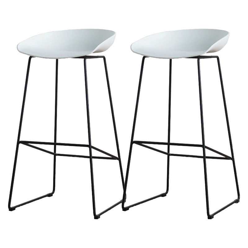 Glam Style Plastic Counter Stool Bucket Bar Stool with Metal Legs