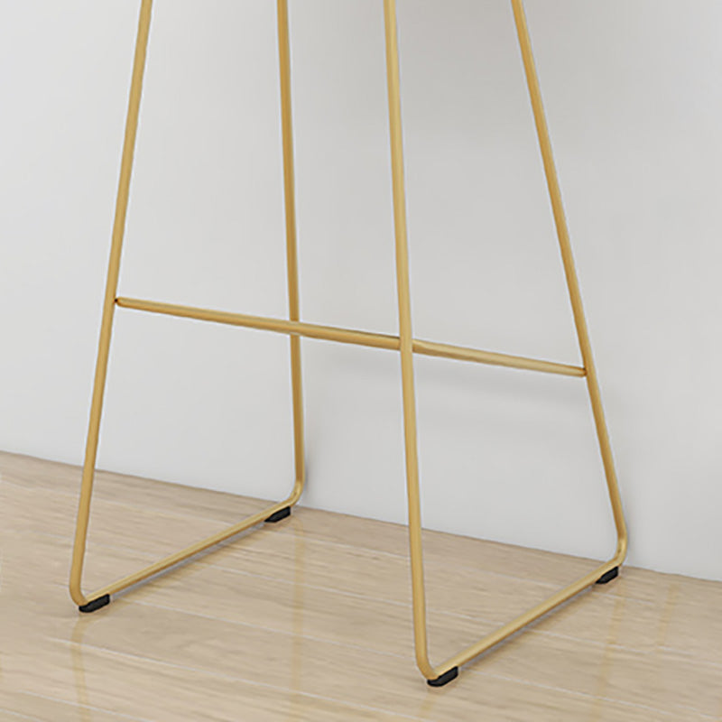 Glam Style Plastic Counter Stool Bucket Bar Stool with Metal Legs