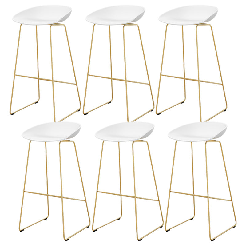 Glam Style Plastic Counter Stool Bucket Bar Stool with Metal Legs