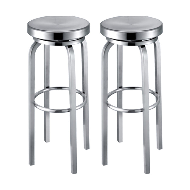 Industrial Stainless Steel Bar Stool Armless Counter Height Stools