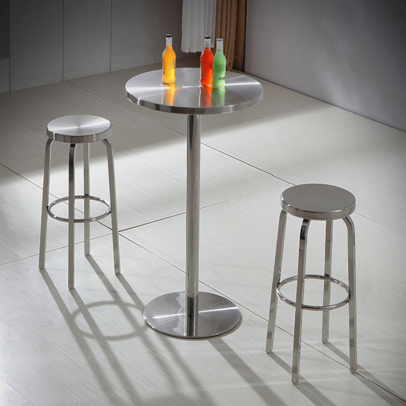 Industrial Stainless Steel Bar Stool Armless Counter Height Stools