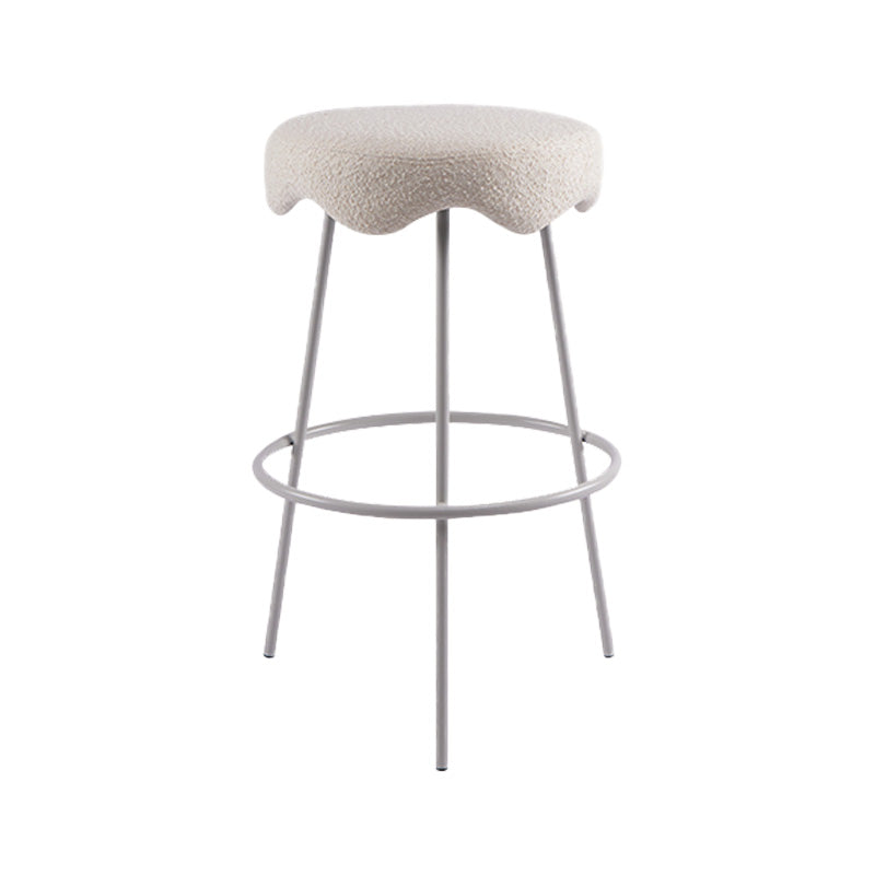 Contemporary Style Counter Stool Upholstered Bar-height Bar Stool with Metal Base