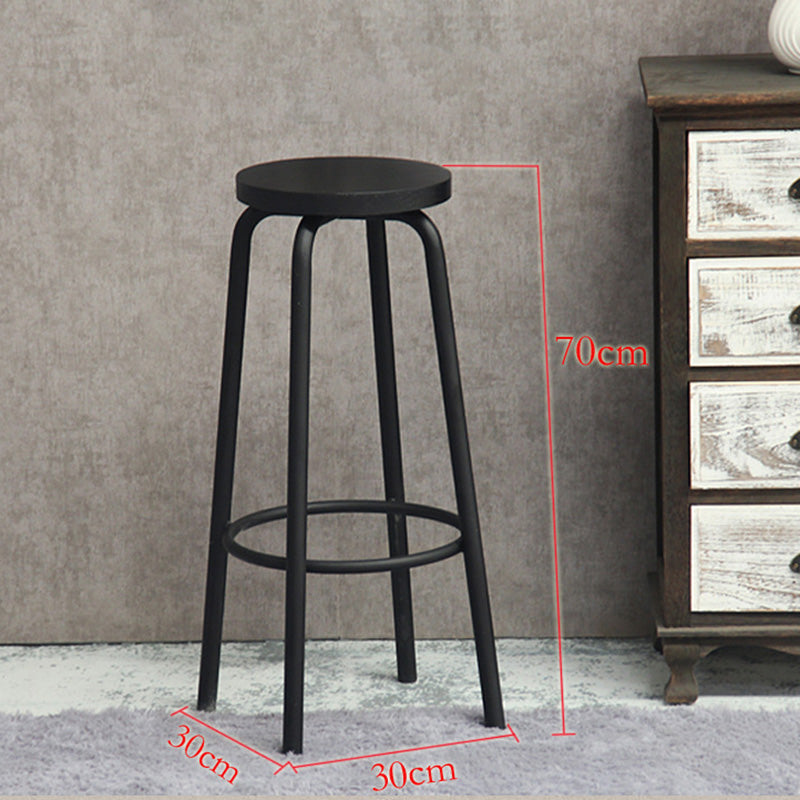 Industrial Metal Counter Height Stools Armless Bar Stool in Black