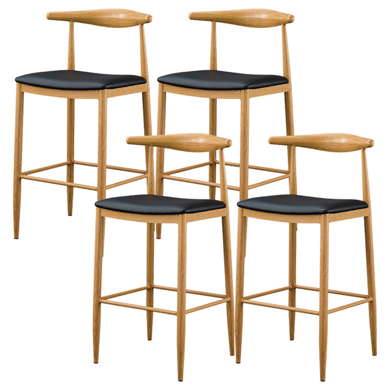 Industrial Wooden Counter Height Stools Armless Bar Stool With Low Black