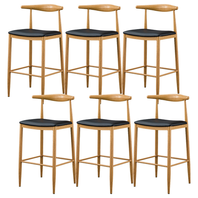Industrial Wooden Counter Height Stools Armless Bar Stool With Low Black