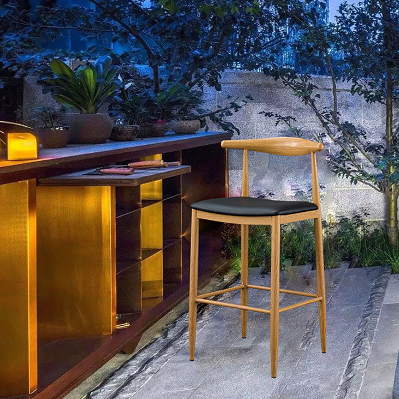 Industrial Wooden Counter Height Stools Armless Bar Stool With Low Black