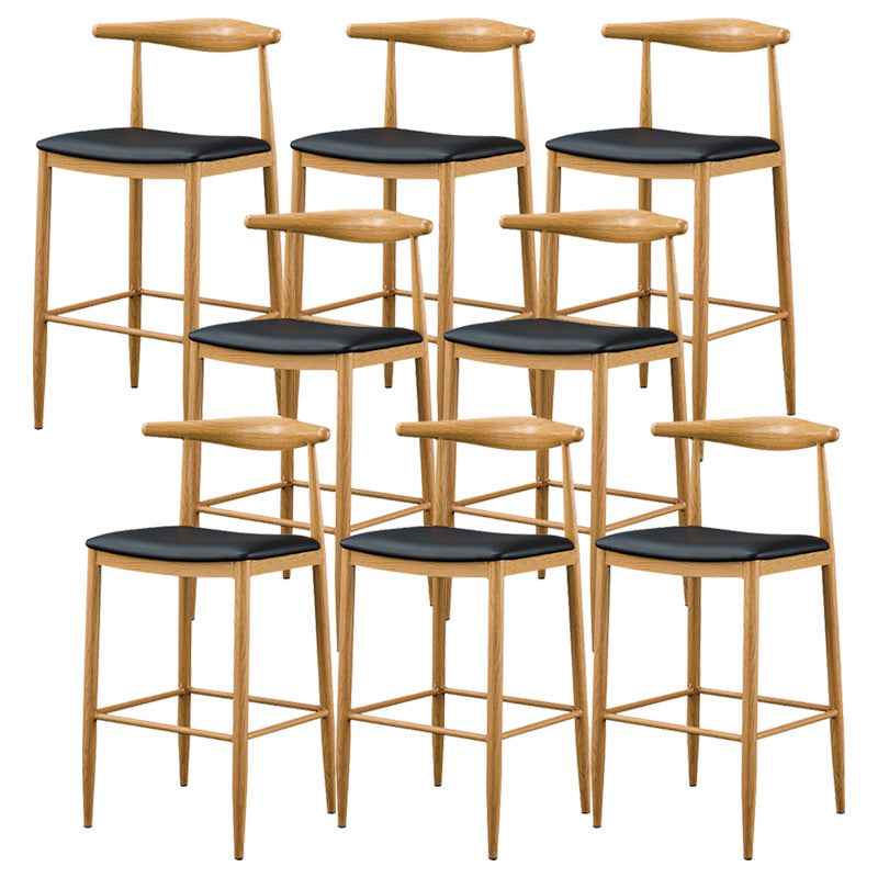 Industrial Wooden Counter Height Stools Armless Bar Stool With Low Black