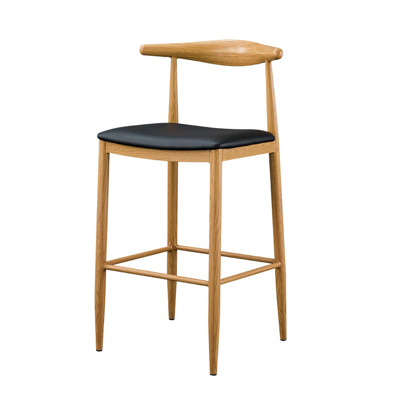 Industrial Wooden Counter Height Stools Armless Bar Stool With Low Black