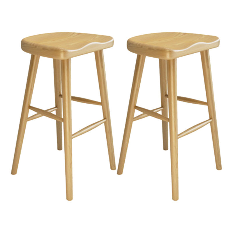 Contemporary Wooden Counter Height Stools Armless Bar Stool for Living Room