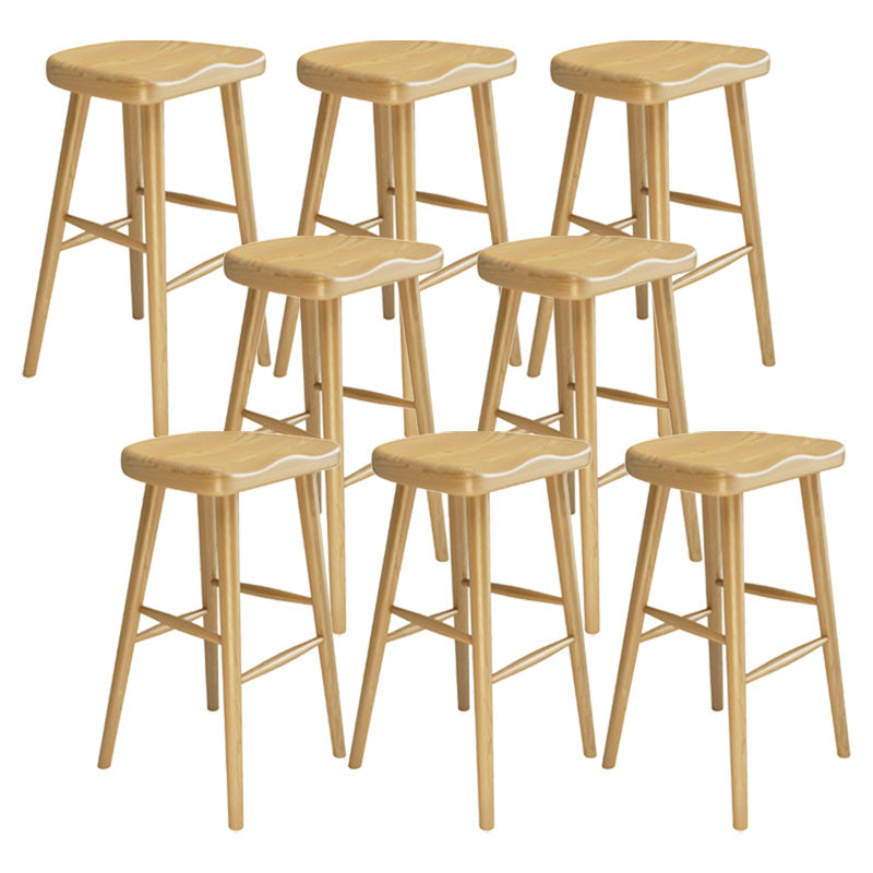 Contemporary Wooden Counter Height Stools Armless Bar Stool for Living Room