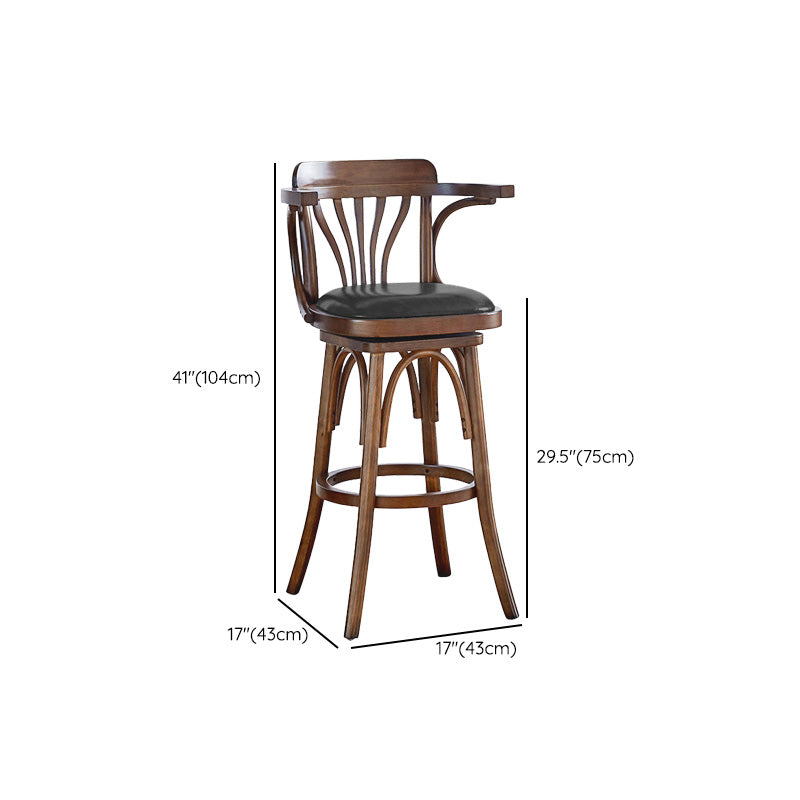 Contemporary Wooden Counter Height Stools Armless Bar Stool for Living Room